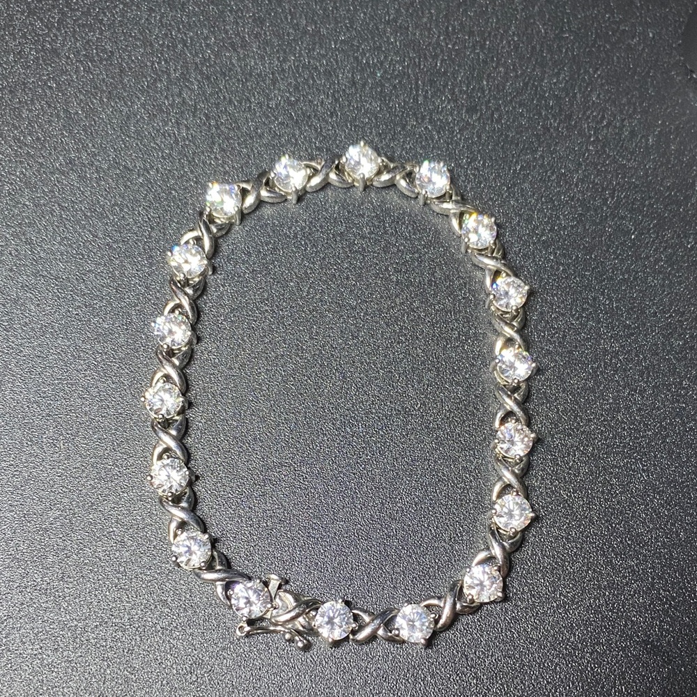 Elegant Sterling Silver CZ Bracelet
